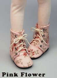 Antique Boots (45mm) - Pink Flower